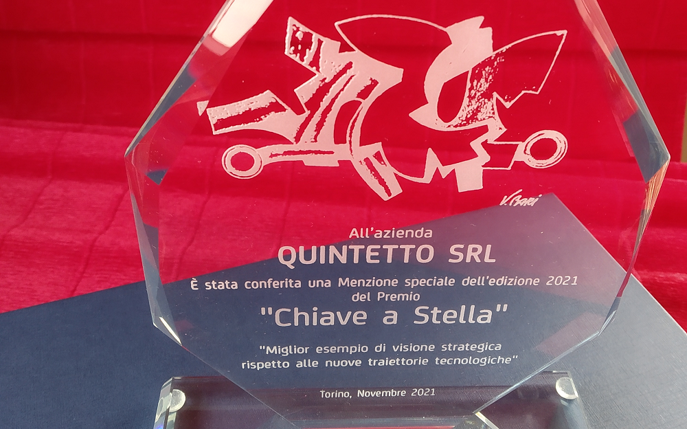Menzione speciale per Quintetto al premio “Chiave a Stella 2021”