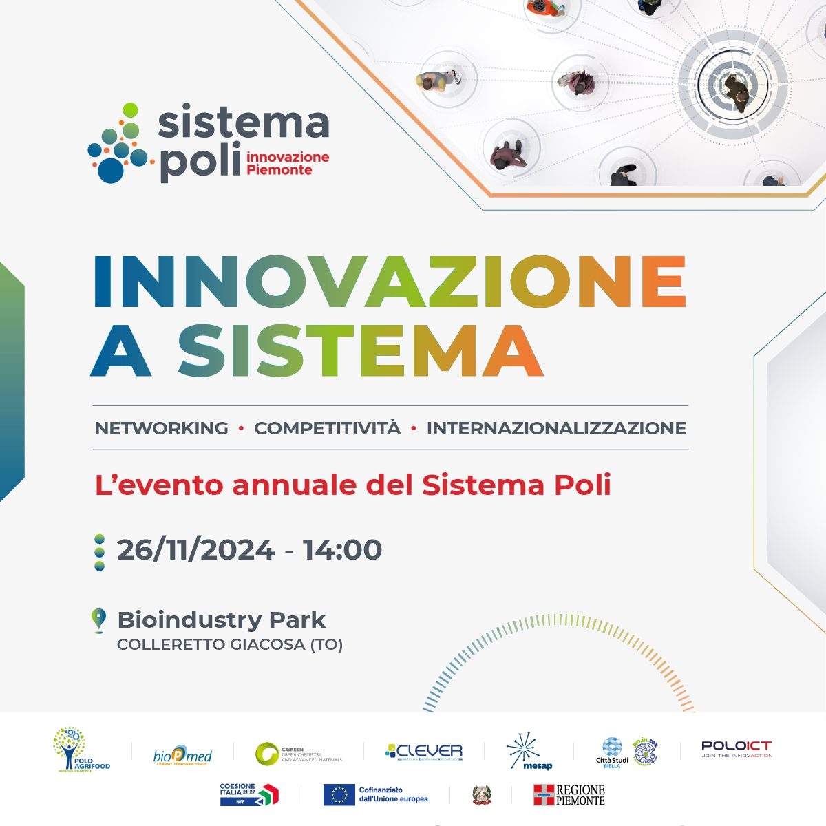 Innovazione a Sistema: torna l’evento annuale del Sistema Poli | 26 novembre 2024 h 14:00 | BioIndustry Park